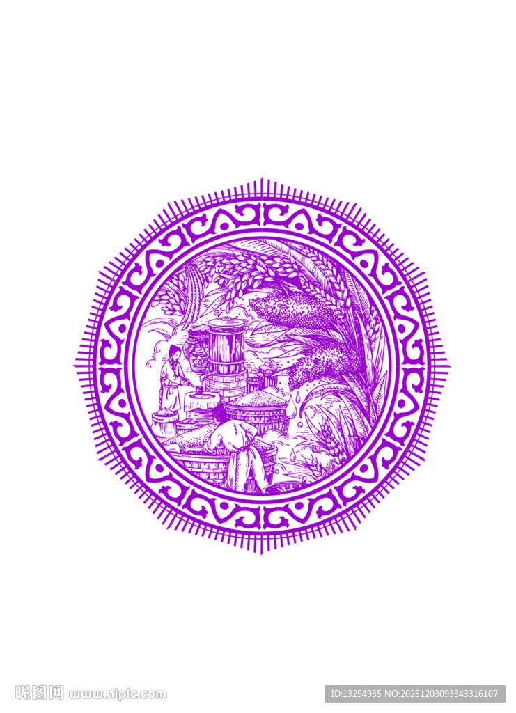 白酒标牌 酿酒图