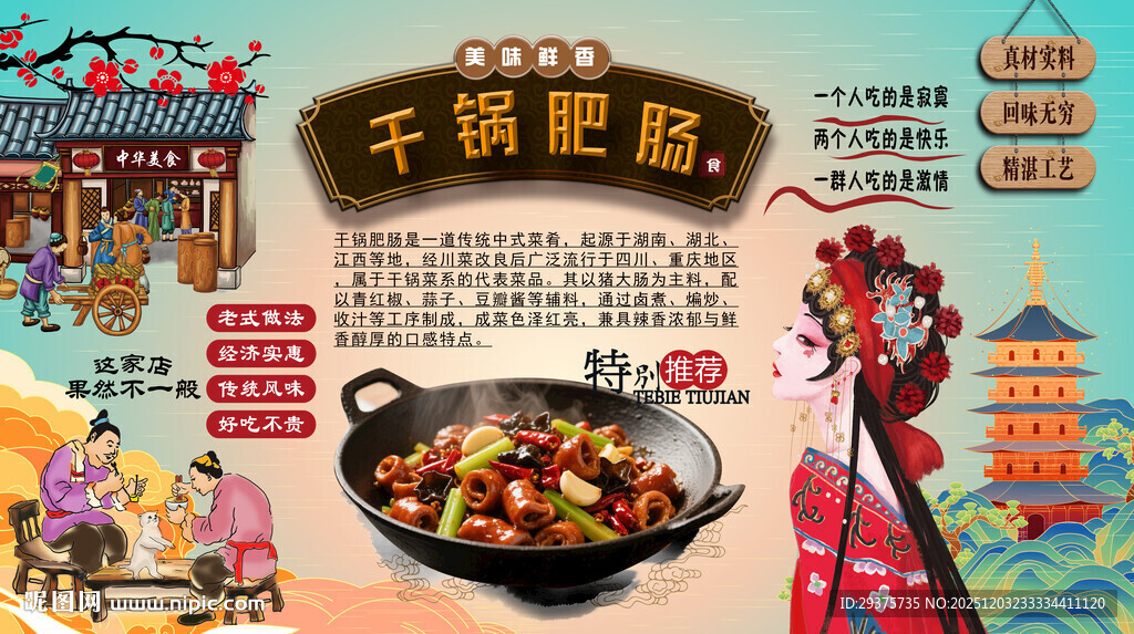 干锅肥肠背景墙