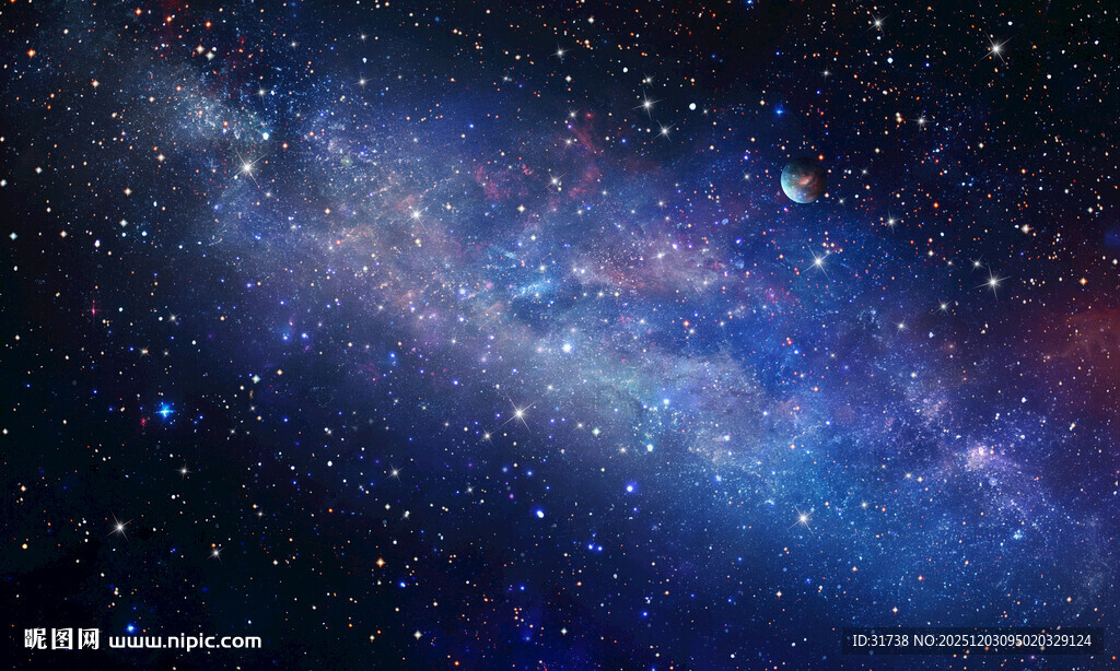 星空太空软膜天花背景图