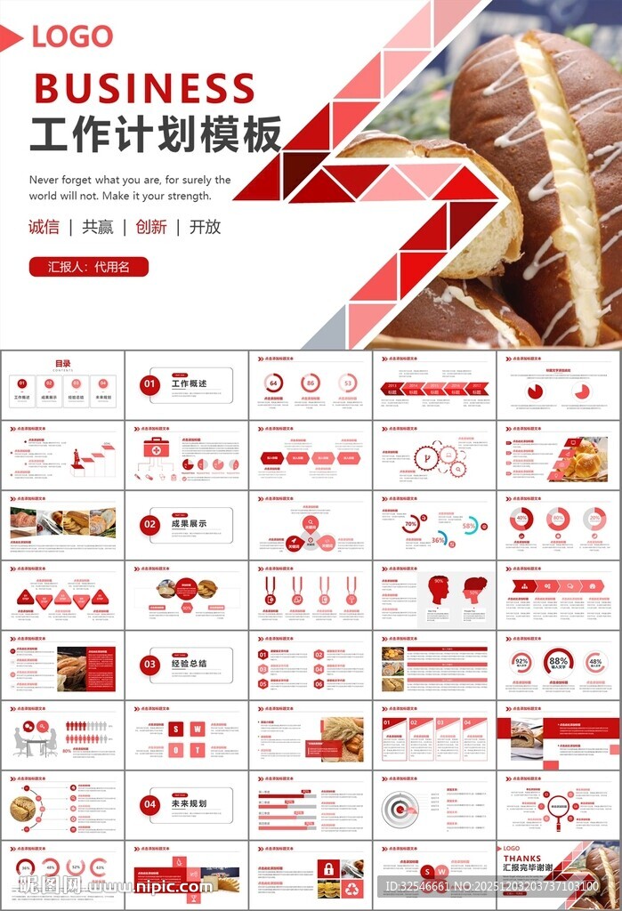 西餐高档餐厅美食面包糕点PPT