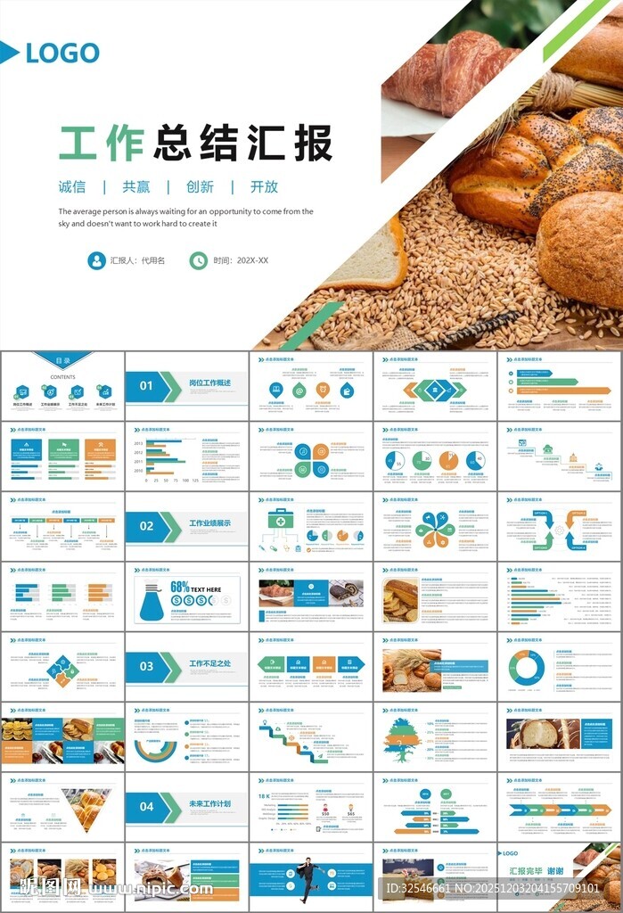西餐高档餐厅美食面包糕点PPT