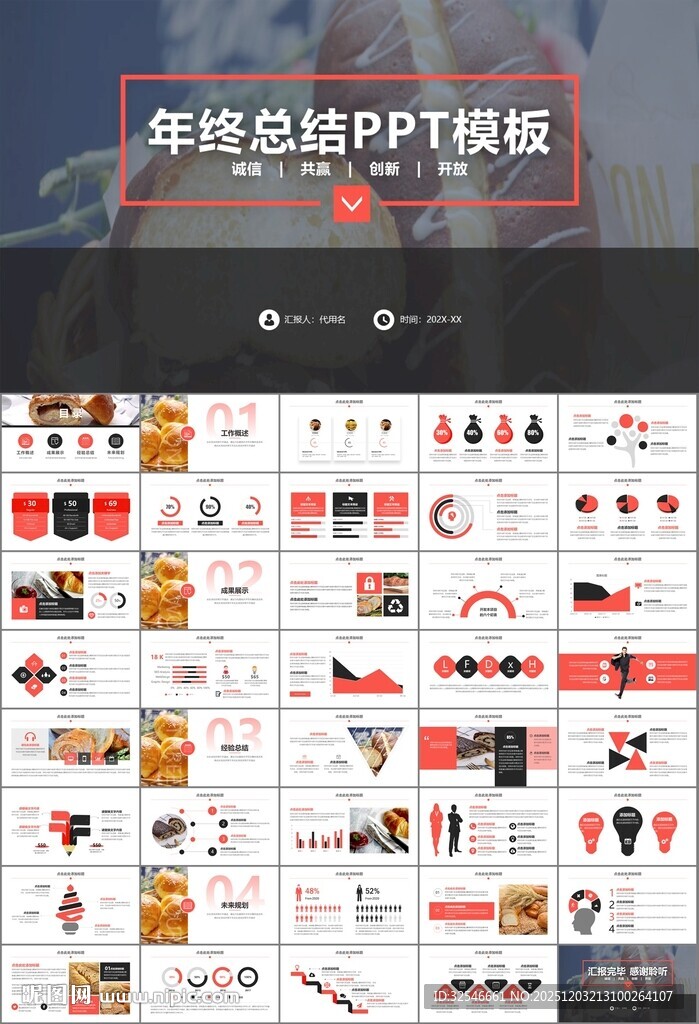 西餐高档餐厅美食面包糕点PPT