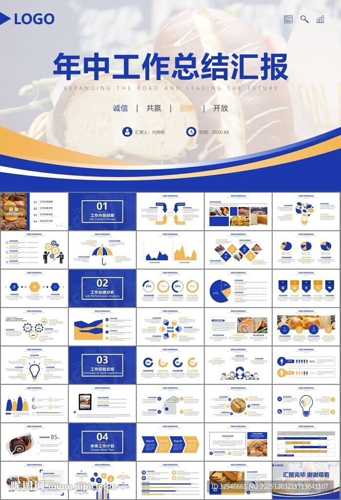 西餐高档餐厅美食面包糕点PPT