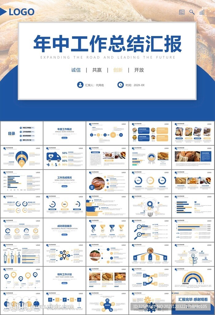 西餐高档餐厅美食面包糕点PPT