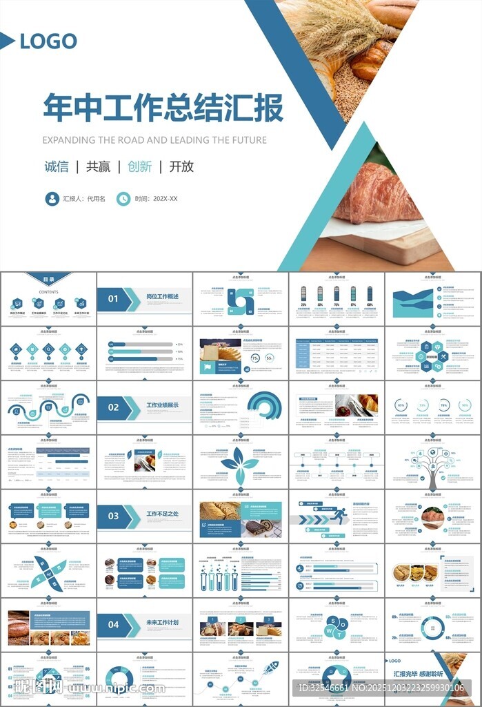 西餐高档餐厅美食面包糕点PPT