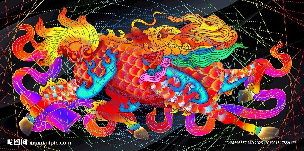 麟吐玉书 麒麟石雕花纹