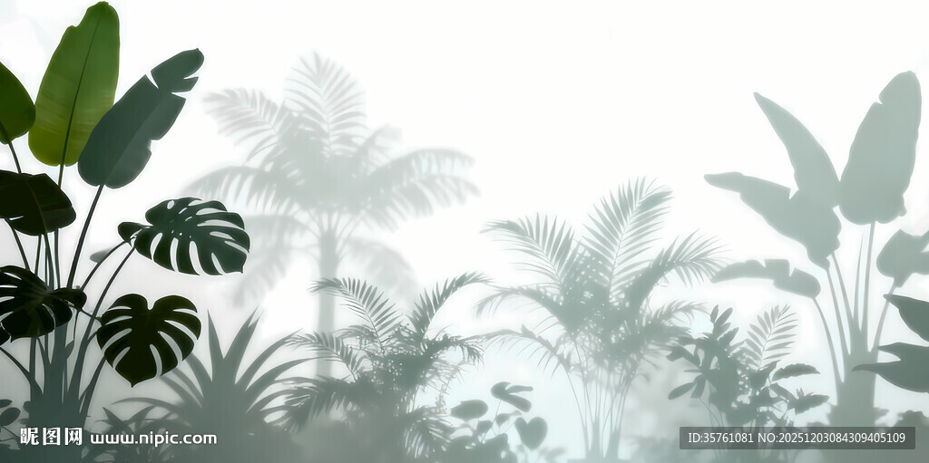 雾气磨砂膜效果绿植贴图