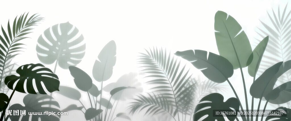 雾气磨砂膜效果绿植贴图