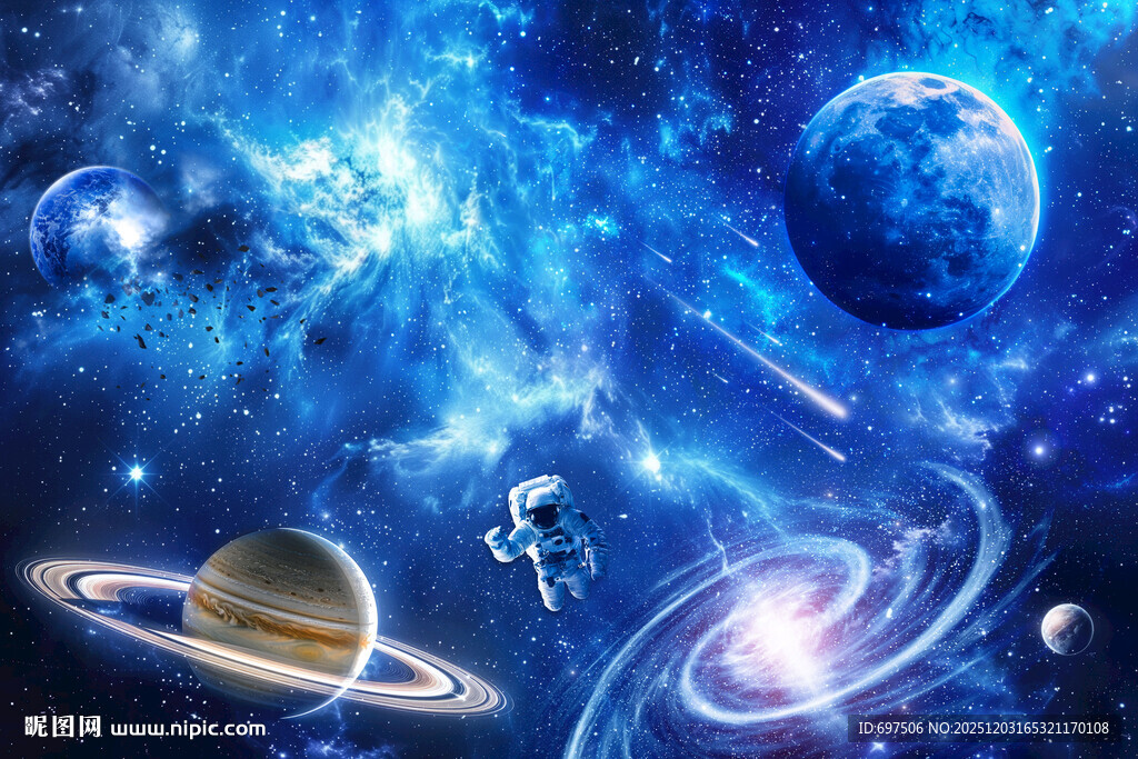 外太空宇宙星球银河黑洞流星背景