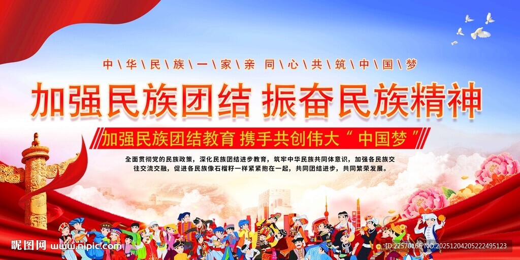 加强民族团结宣传画面
