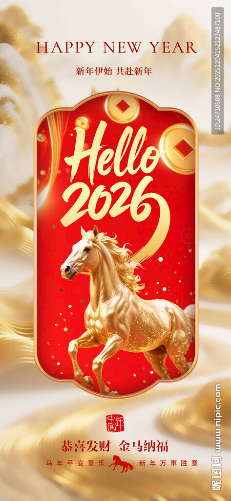 2026新年贺卡设计素材