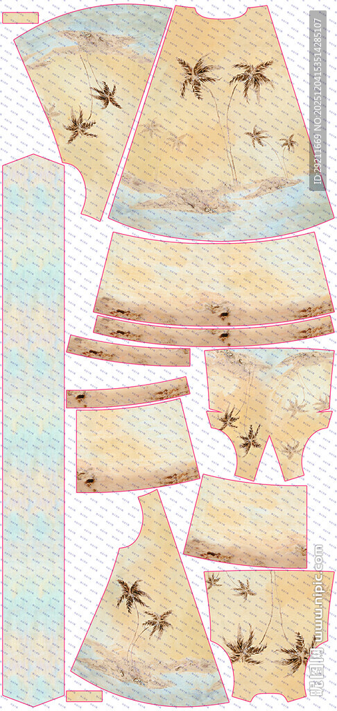 海星图案沙滩风布料