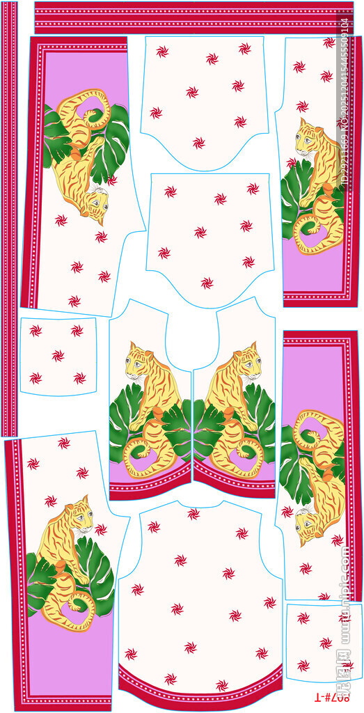 草莓图案时尚服装设计稿