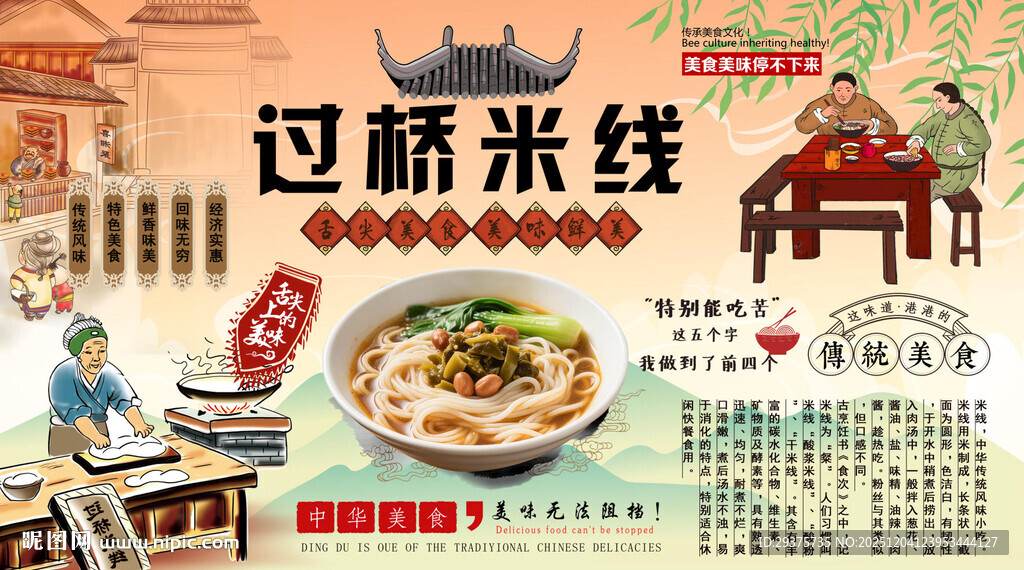 过桥米线背景墙