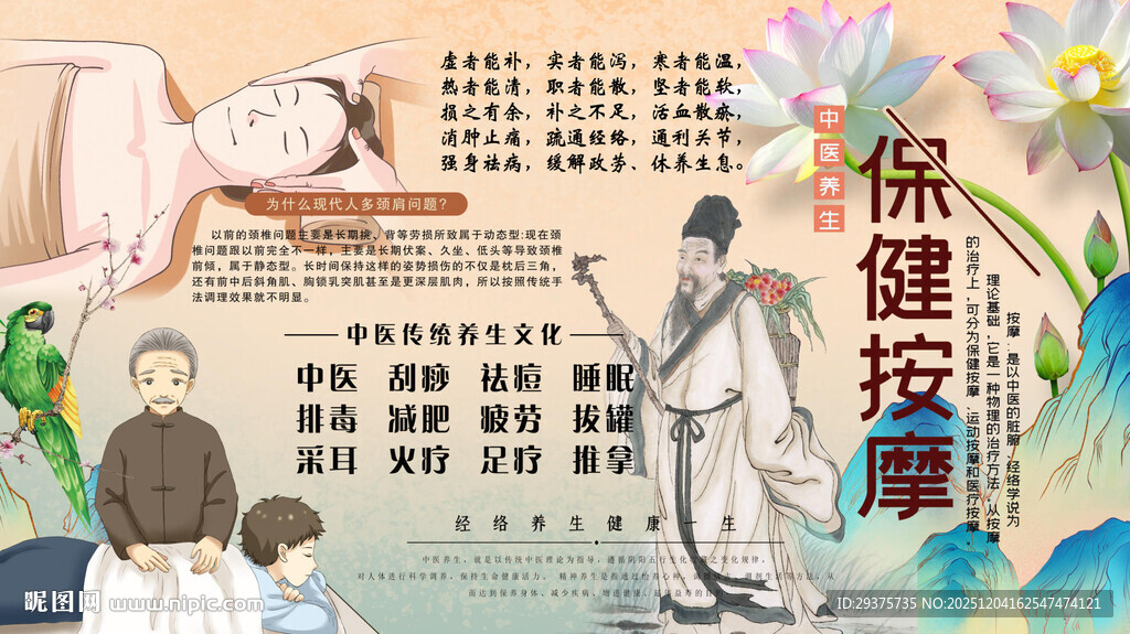 保健按摩背景墙