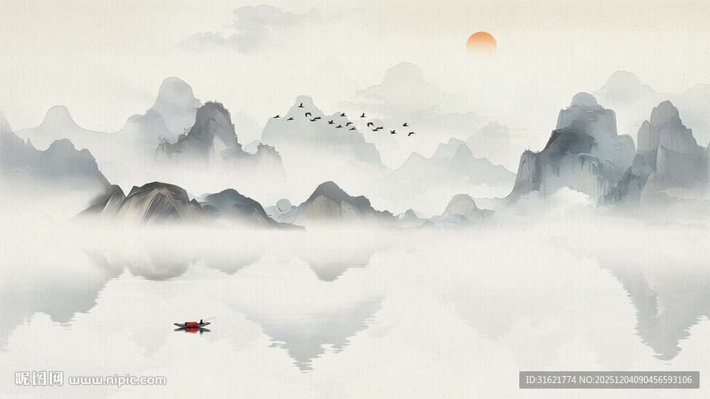 新中式中式壁画