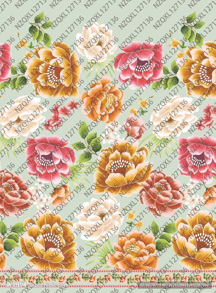 清新花卉图案背景