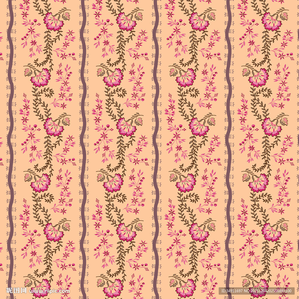 粉色花卉条纹图案背景
