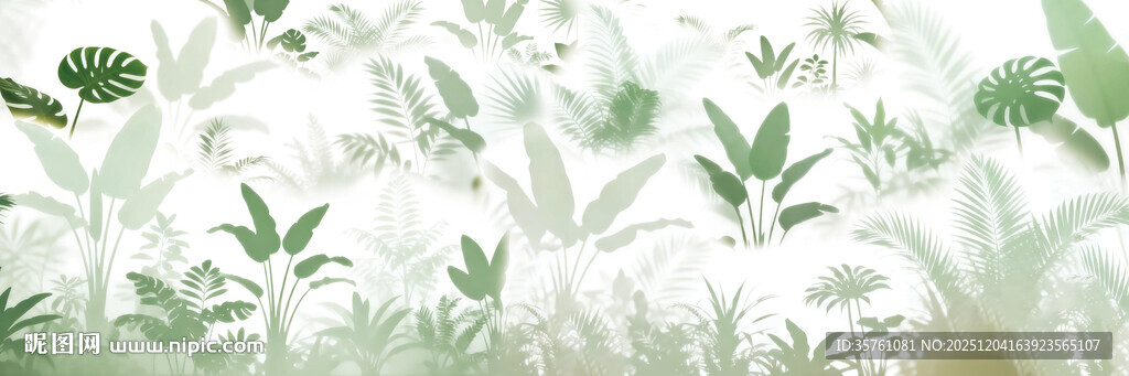 雾气磨砂膜效果绿植贴图