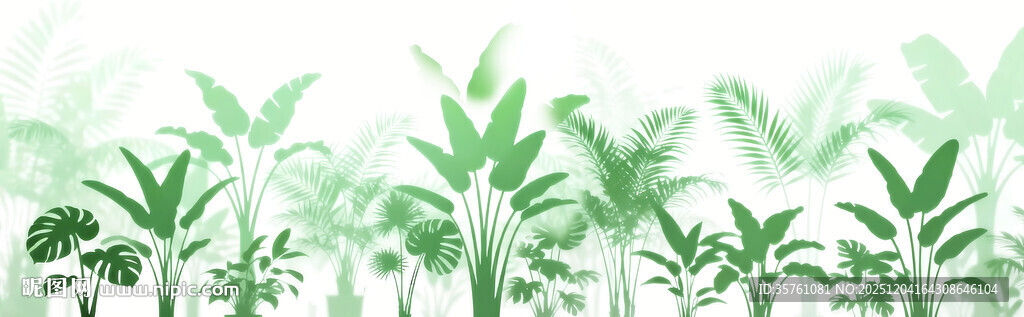 雾气磨砂膜效果绿植贴图