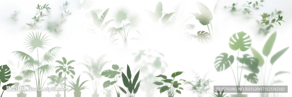 雾气磨砂膜效果绿植贴图