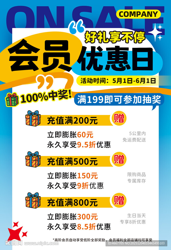 会员优惠日促销活动海报