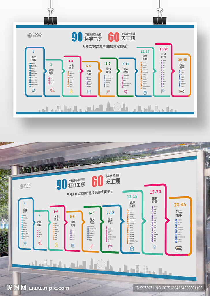 装修公司工期展板