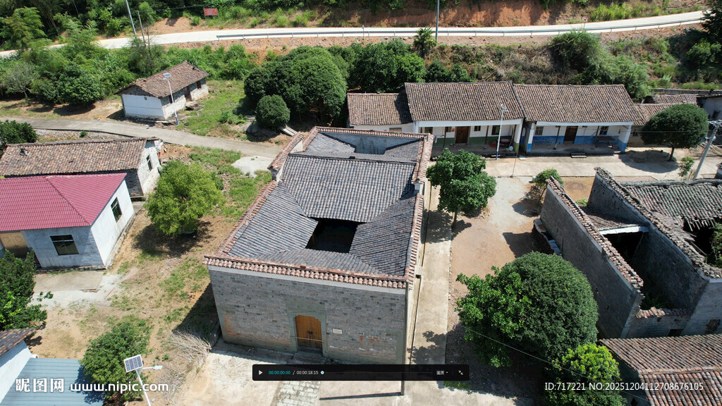 老旧村落俯瞰景象