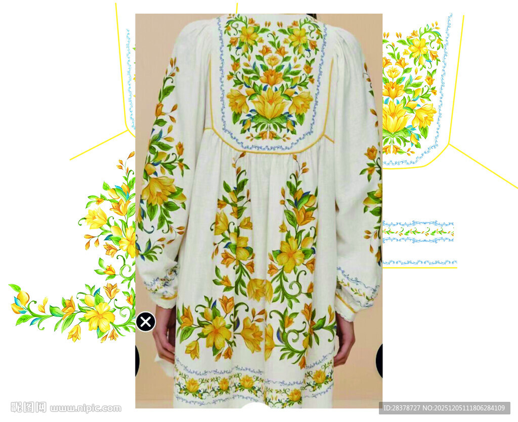 花卉图案长袖上衣展示