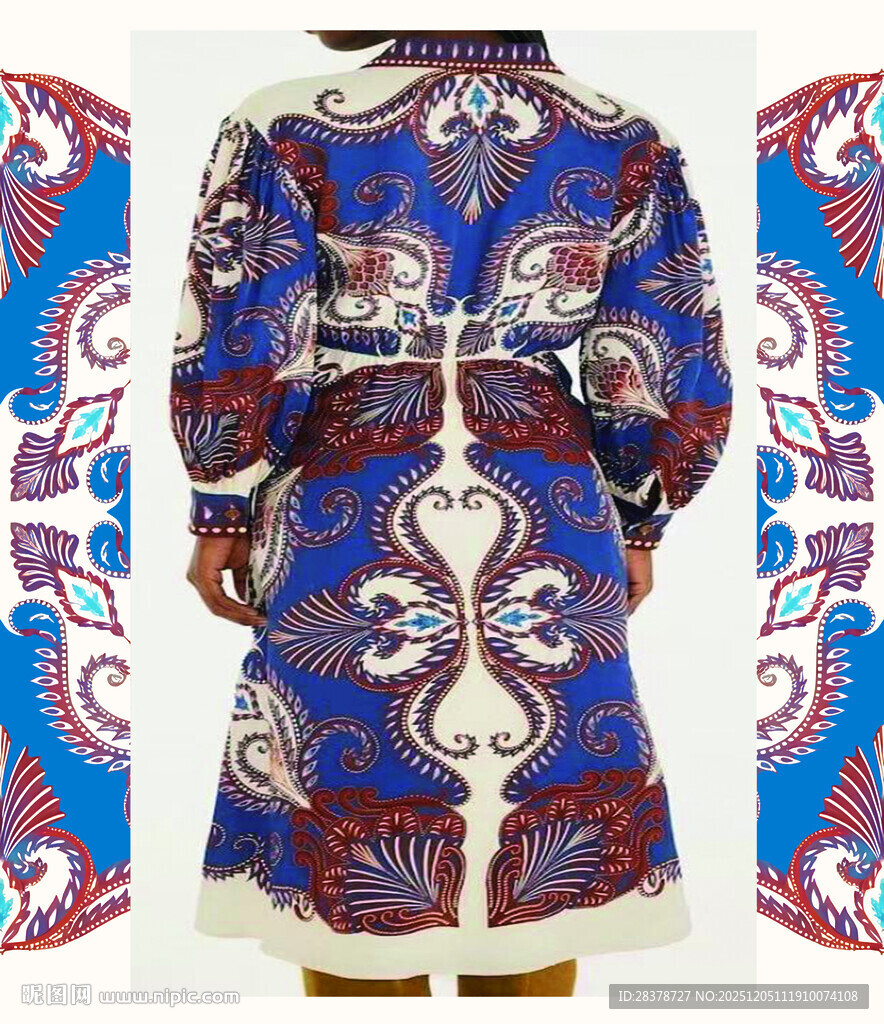 民族风印花长款外套