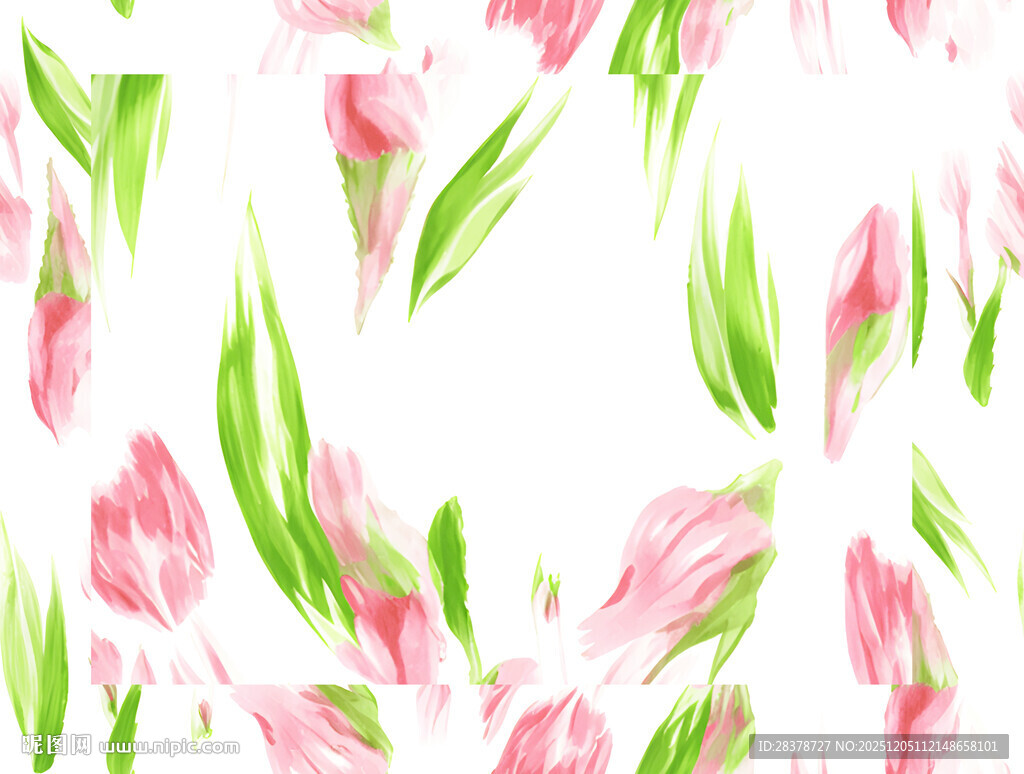 粉色花卉水彩图案背景