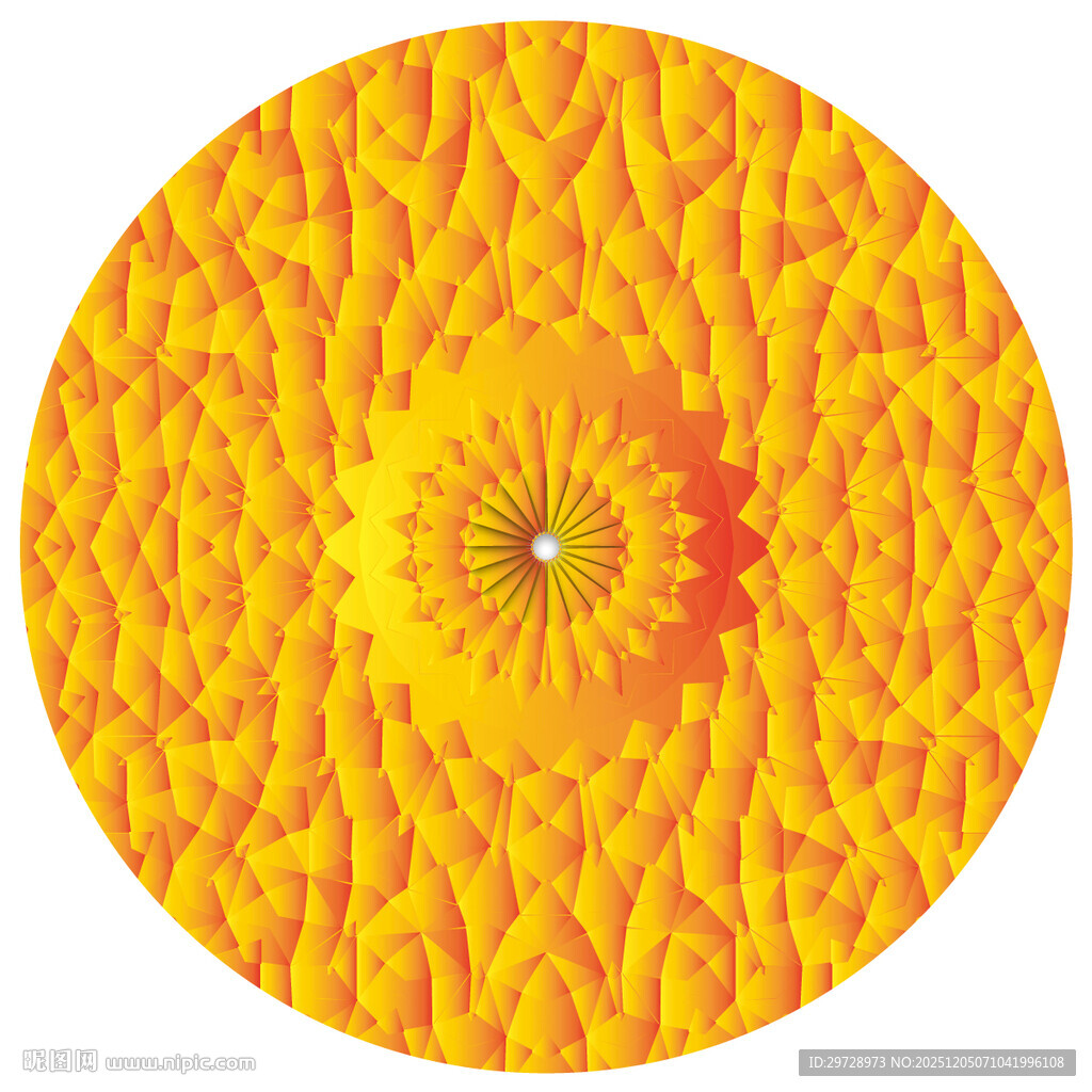 圆形黄色渐变纹理图案
