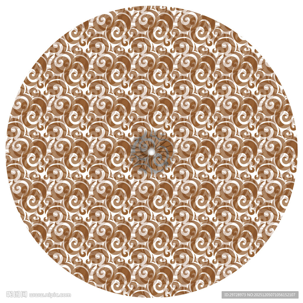 圆形复古花纹图案