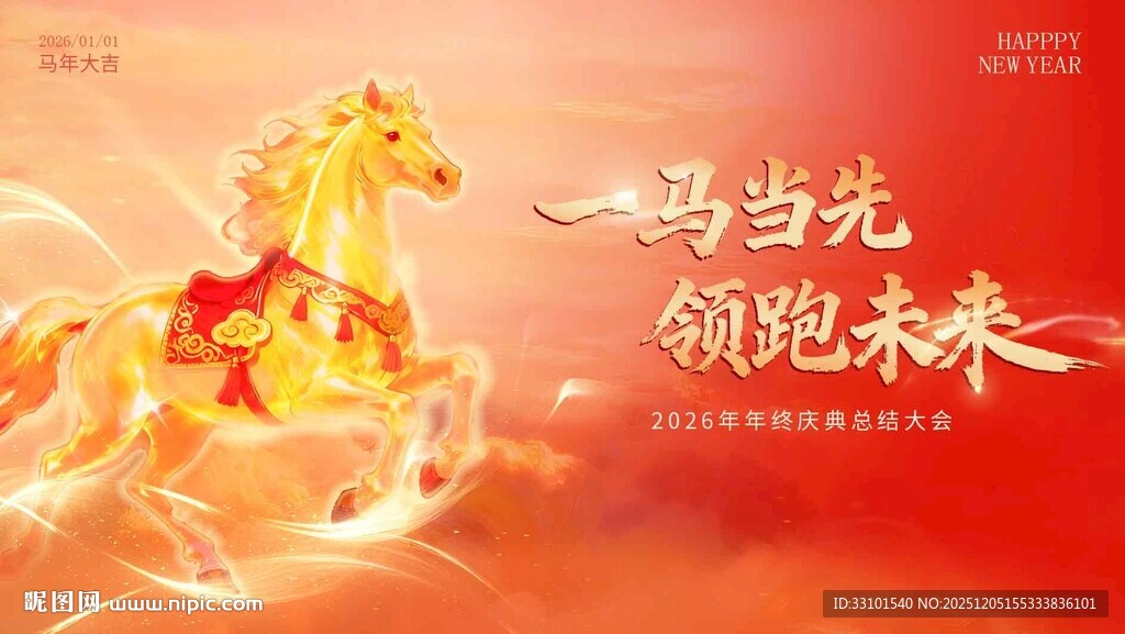 一马当先 领跑未来 会议展板