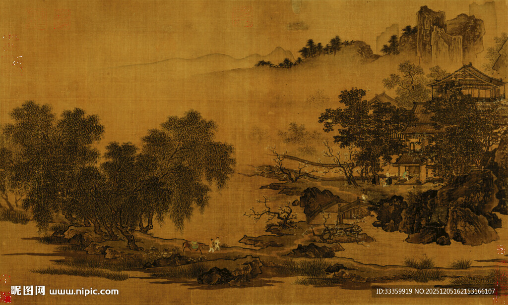 古风山水国画景象