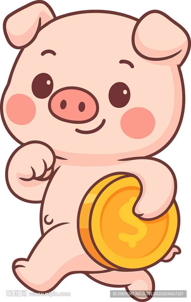 小猪抱金币