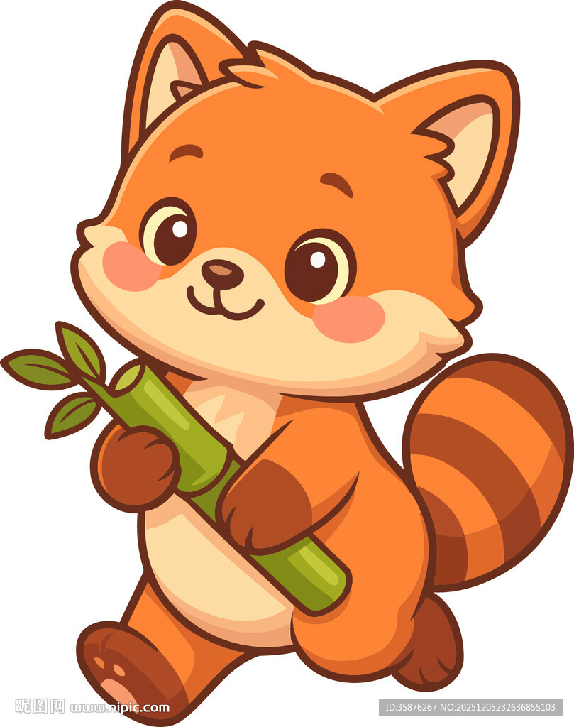 抱着竹子的可爱小熊猫