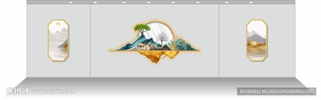 卡通动物冰箱贴装饰画面