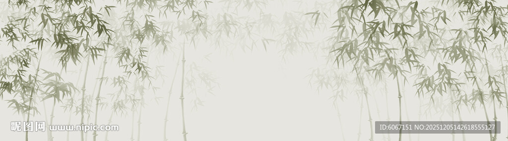 新中式水墨竹子背景墙
