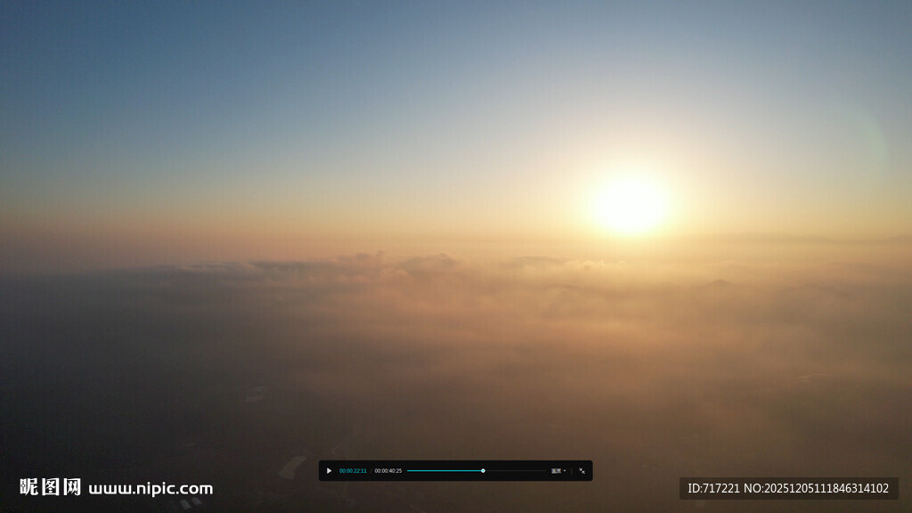 高空之上的壮丽日出景观