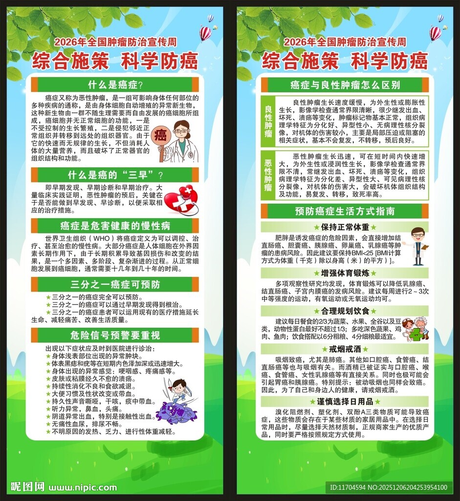 全国肿瘤防治宣传周展架