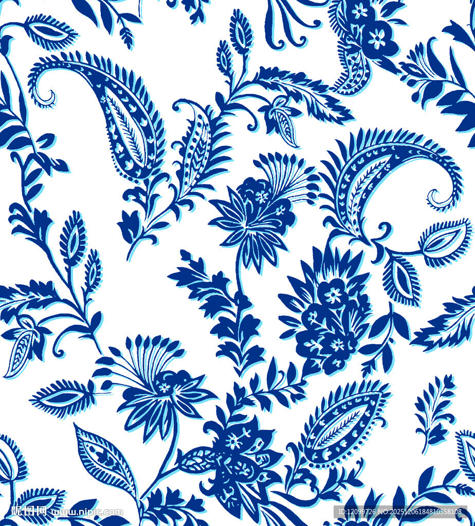 线条佩斯里数码印花