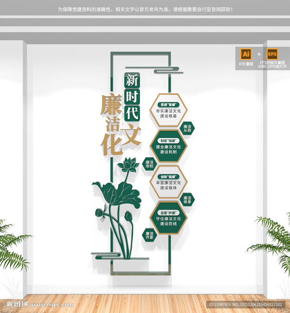 竖版新时代廉洁文化墙