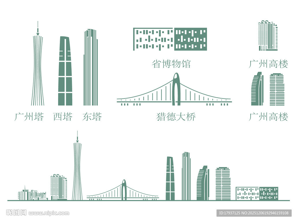 天河区珠江新城地标建筑城市