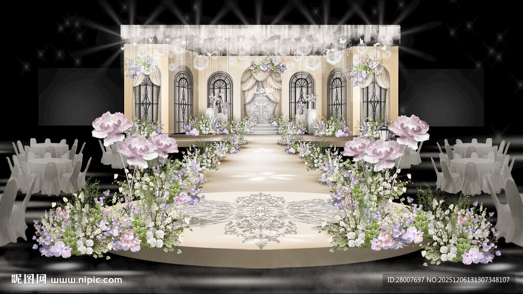 浪漫莫奈花园欧式婚礼舞台