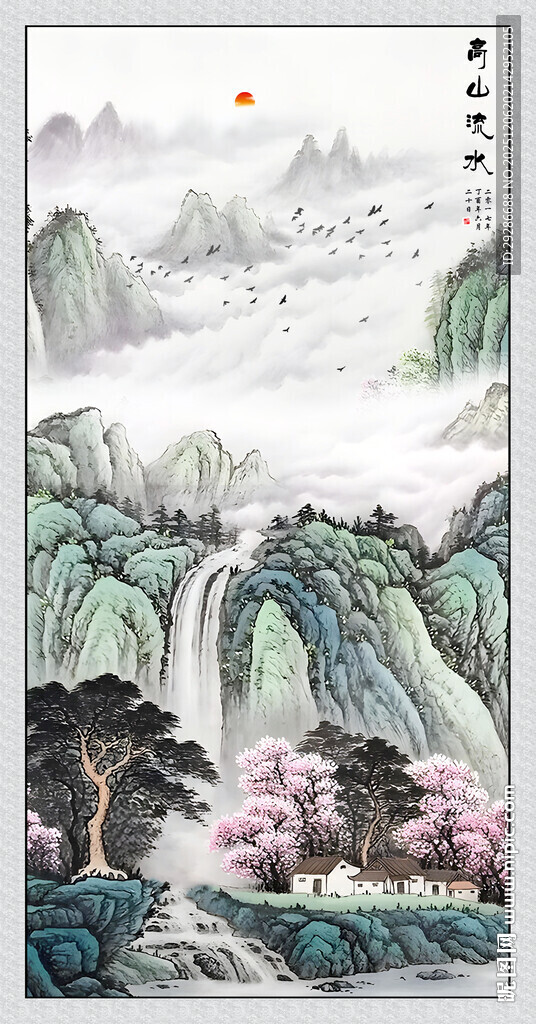 玄关画流水生财