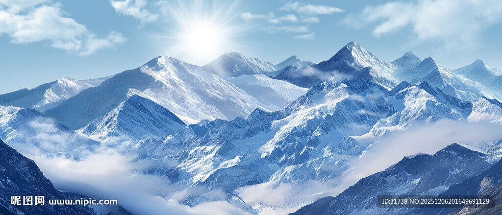 珠峰雪山背景图