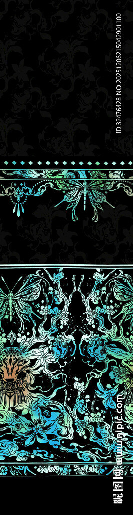 多彩抽象图案纹理汉服