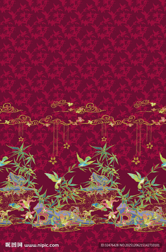 中式古典花纹图案汉服