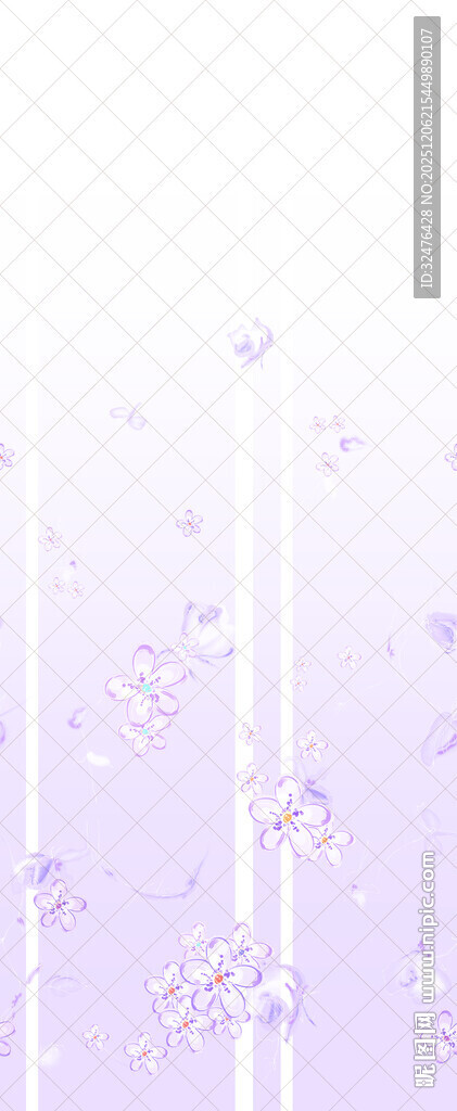 淡紫色梦幻条纹花卉背景汉服